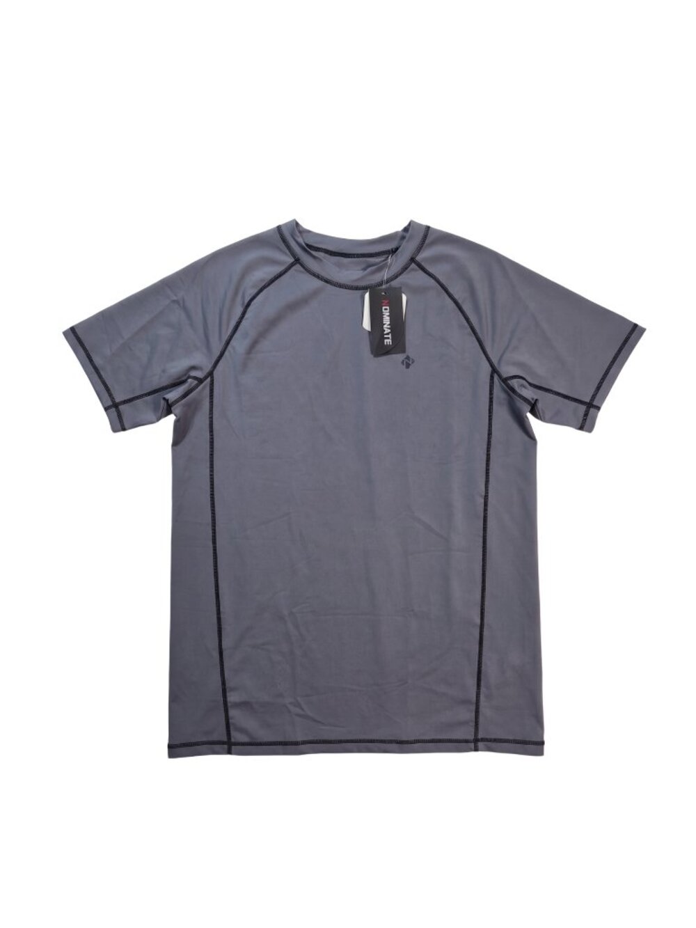 NWT | NOMINATE Grey Short Sleeve UPF 50+ Athletic Swim Rashguard Shirt Large